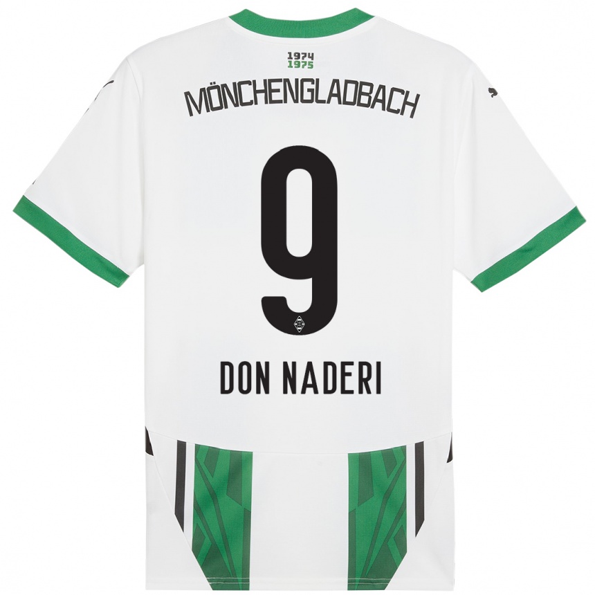 Vaikiškas Ryan Don Naderi #9 Balta Žalia Namų Marškinėliai 2024/25 T-Shirt