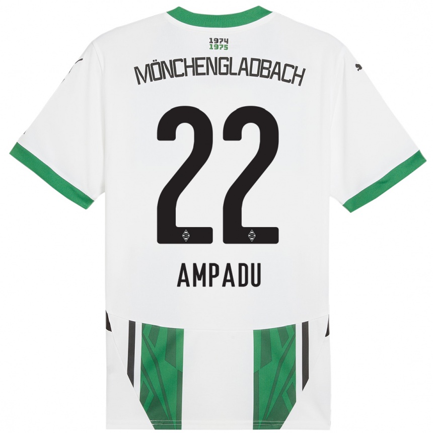 Vaikiškas Leon Ampadu #22 Balta Žalia Namų Marškinėliai 2024/25 T-Shirt