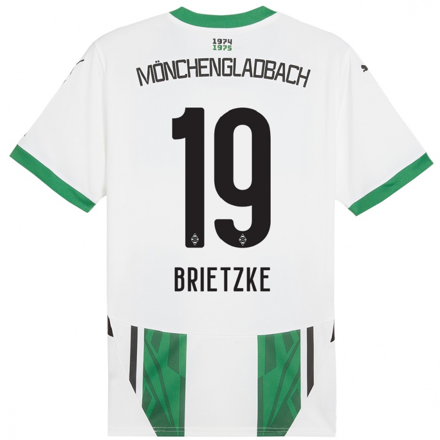 Vaikiškas Yvonne Brietzke #19 Balta Žalia Namų Marškinėliai 2024/25 T-Shirt