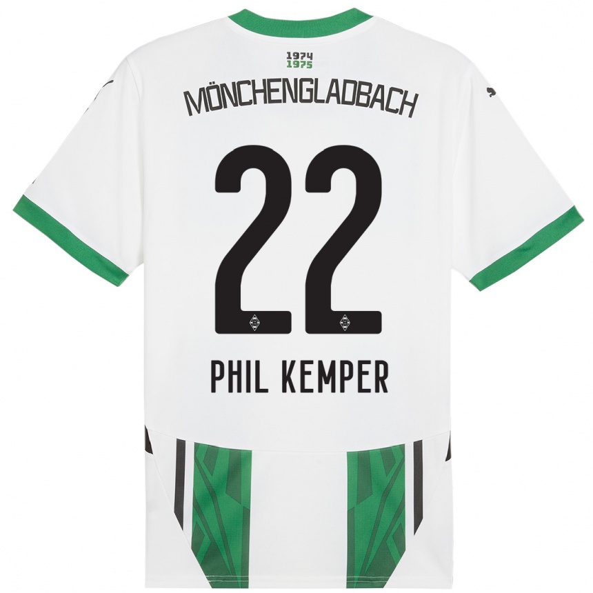 Vaikiškas Phil Kemper #22 Balta Žalia Namų Marškinėliai 2024/25 T-Shirt