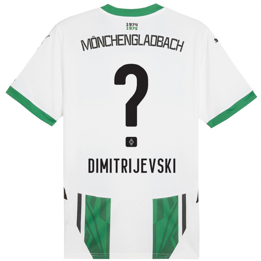 Vaikiškas Maximilian Dimitrijevski #0 Balta Žalia Namų Marškinėliai 2024/25 T-Shirt