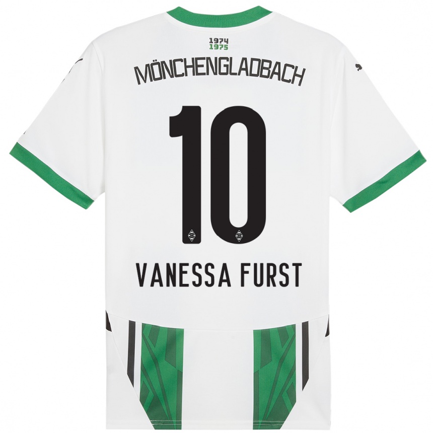 Vaikiškas Vanessa Fürst #10 Balta Žalia Namų Marškinėliai 2024/25 T-Shirt