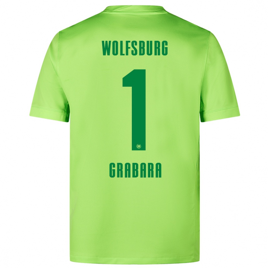 Vaikiškas Kamil Grabara #1 Fluorescencinė Žalia Namų Marškinėliai 2024/25 T-Shirt