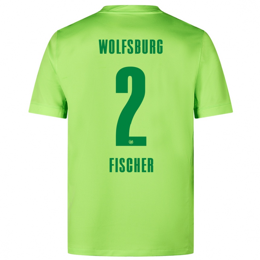 Vaikiškas Kilian Fischer #2 Fluorescencinė Žalia Namų Marškinėliai 2024/25 T-Shirt