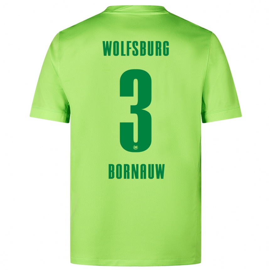 Vaikiškas Sebastiaan Bornauw #3 Fluorescencinė Žalia Namų Marškinėliai 2024/25 T-Shirt