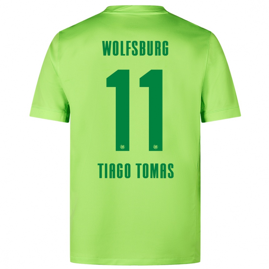 Vaikiškas Tiago Tomás #11 Fluorescencinė Žalia Namų Marškinėliai 2024/25 T-Shirt