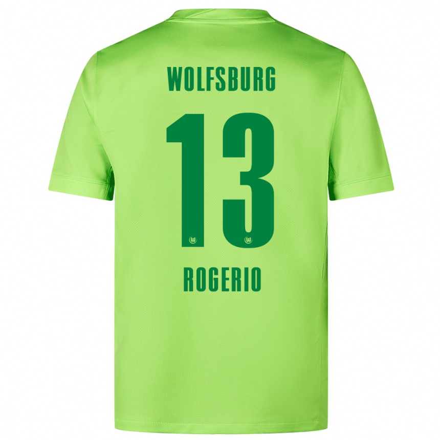 Vaikiškas Rogério #13 Fluorescencinė Žalia Namų Marškinėliai 2024/25 T-Shirt