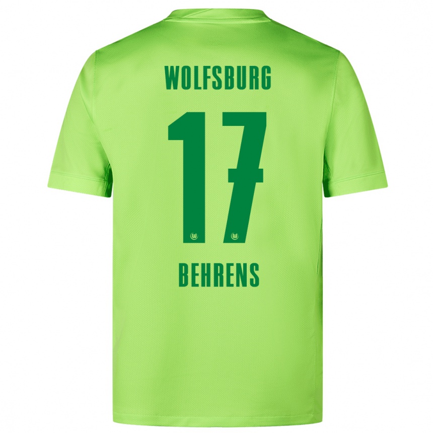 Vaikiškas Kevin Behrens #17 Fluorescencinė Žalia Namų Marškinėliai 2024/25 T-Shirt