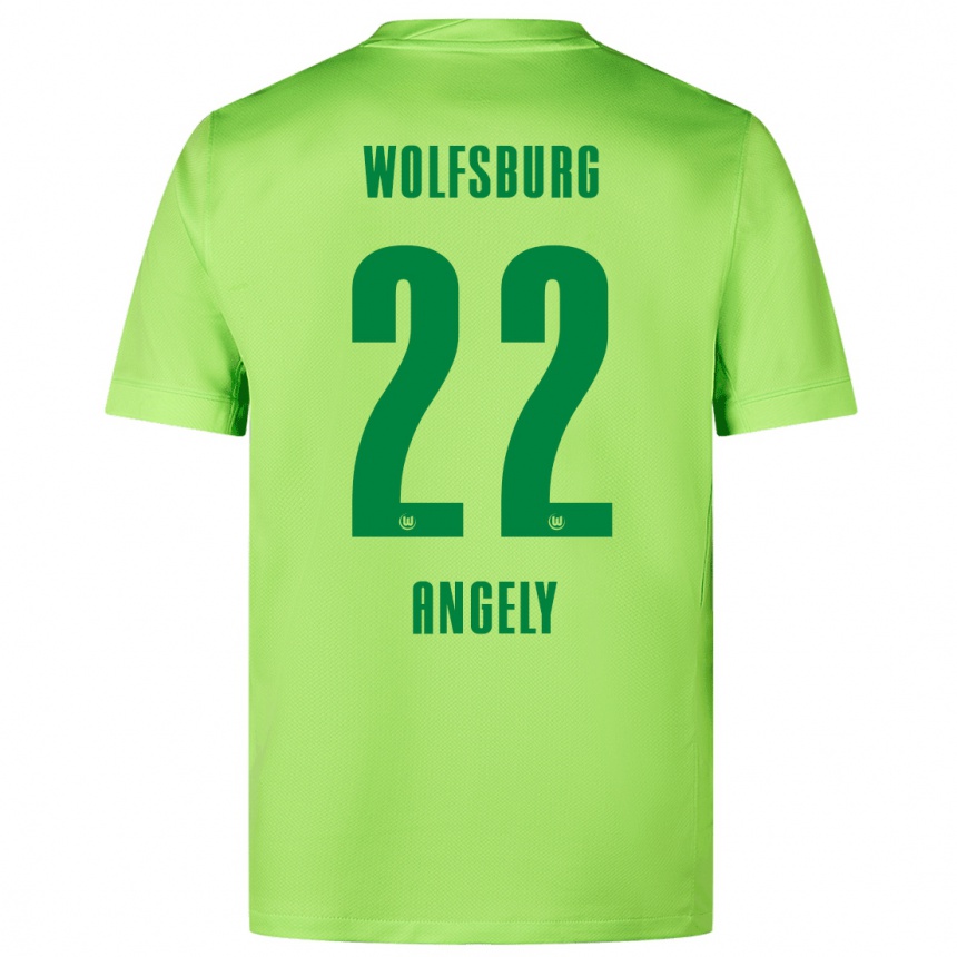 Vaikiškas Mathys Angély #22 Fluorescencinė Žalia Namų Marškinėliai 2024/25 T-Shirt