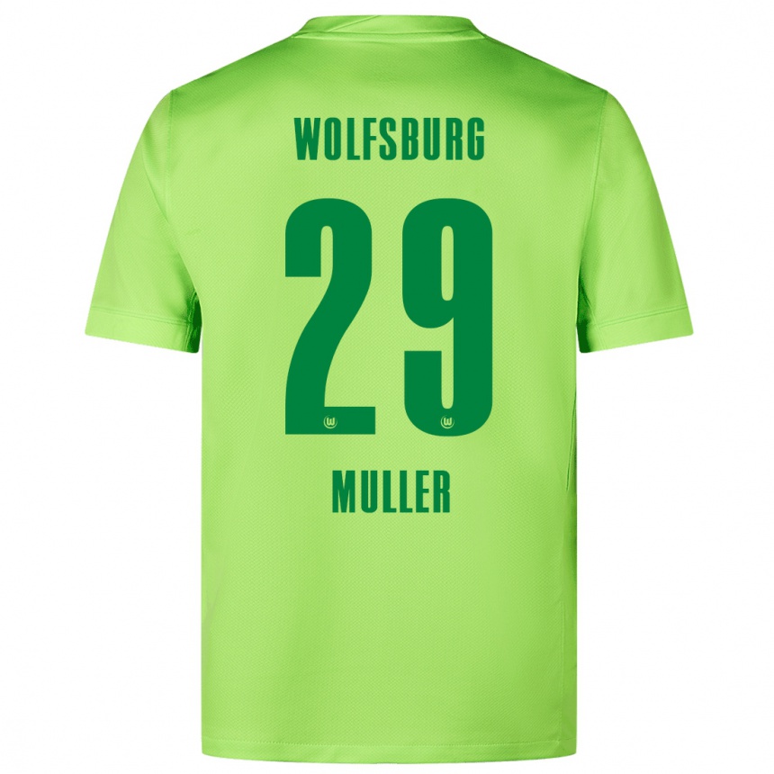 Vaikiškas Marius Müller #29 Fluorescencinė Žalia Namų Marškinėliai 2024/25 T-Shirt