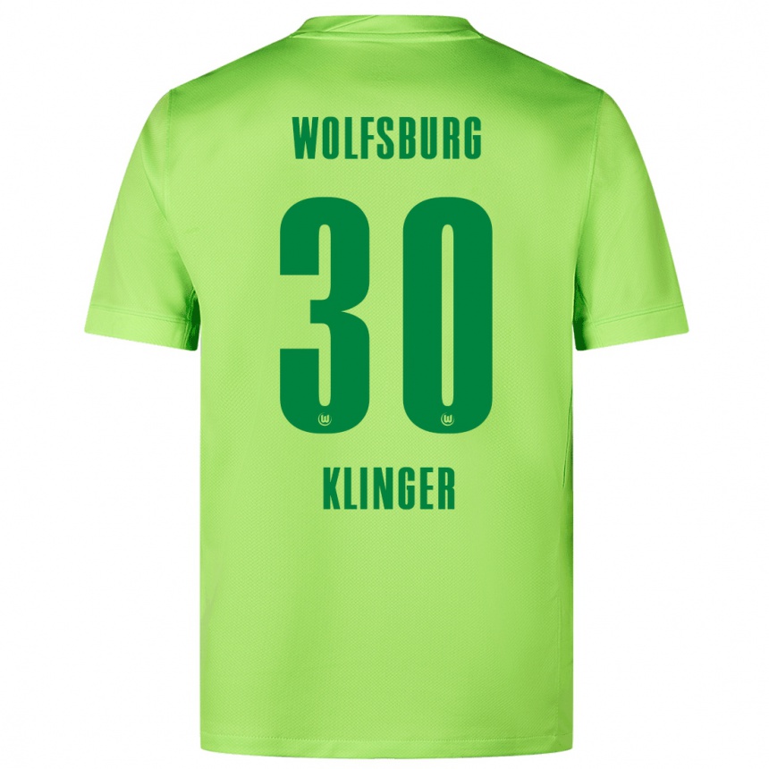 Vaikiškas Niklas Klinger #30 Fluorescencinė Žalia Namų Marškinėliai 2024/25 T-Shirt