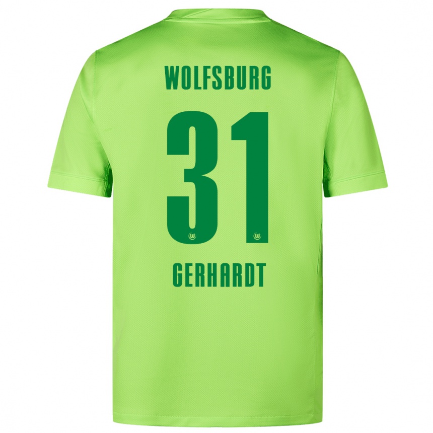 Vaikiškas Yannick Gerhardt #31 Fluorescencinė Žalia Namų Marškinėliai 2024/25 T-Shirt