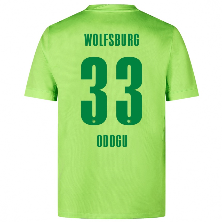 Vaikiškas David Odogu #33 Fluorescencinė Žalia Namų Marškinėliai 2024/25 T-Shirt