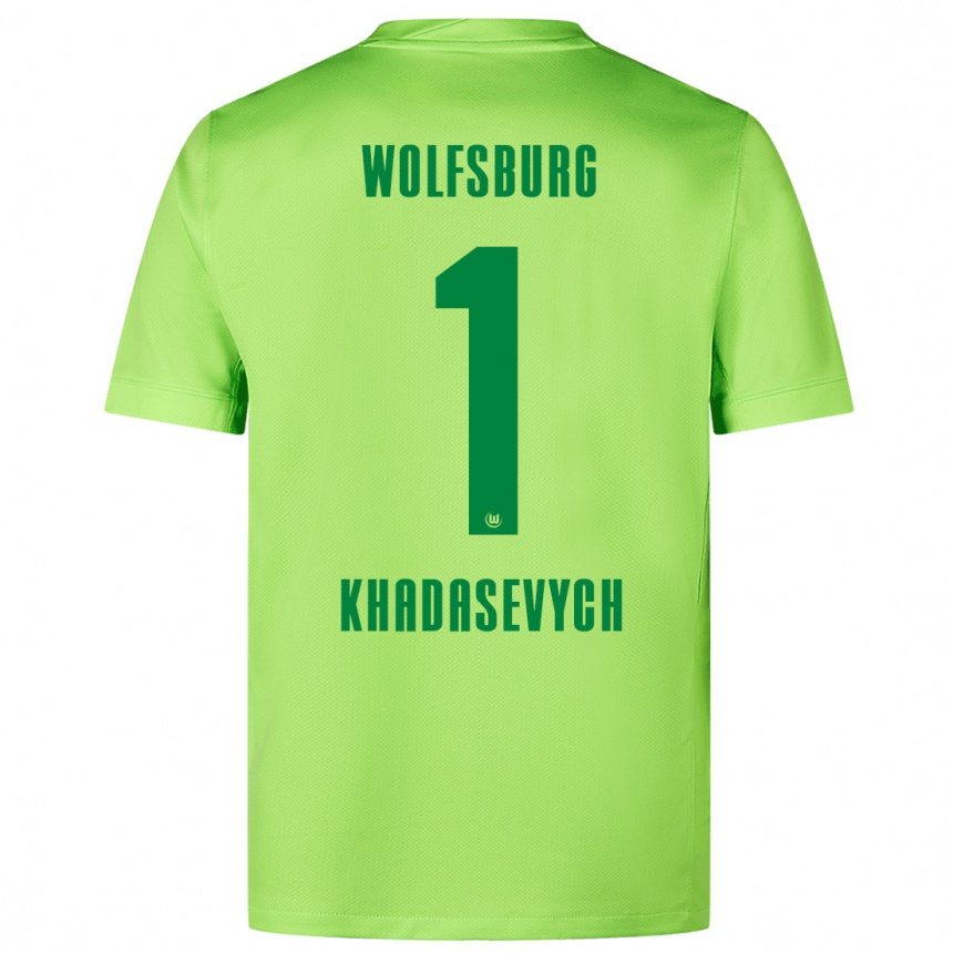 Vaikiškas Kyrylo Khadasevych #1 Fluorescencinė Žalia Namų Marškinėliai 2024/25 T-Shirt