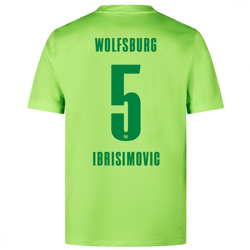 Vaikiškas Amar Ibrisimovic #5 Fluorescencinė Žalia Namų Marškinėliai 2024/25 T-Shirt