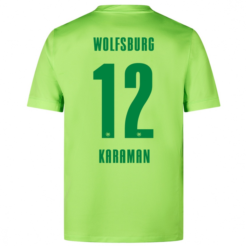 Vaikiškas Tarik Karaman #12 Fluorescencinė Žalia Namų Marškinėliai 2024/25 T-Shirt