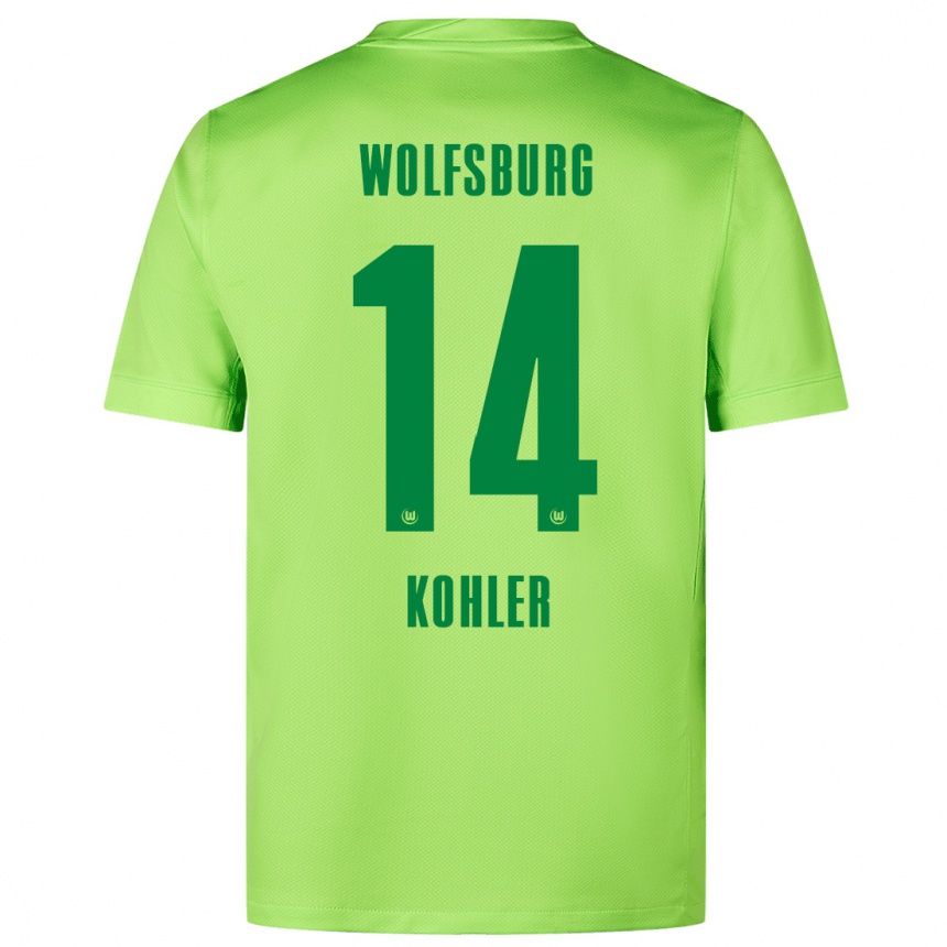 Vaikiškas Leonard Köhler #14 Fluorescencinė Žalia Namų Marškinėliai 2024/25 T-Shirt