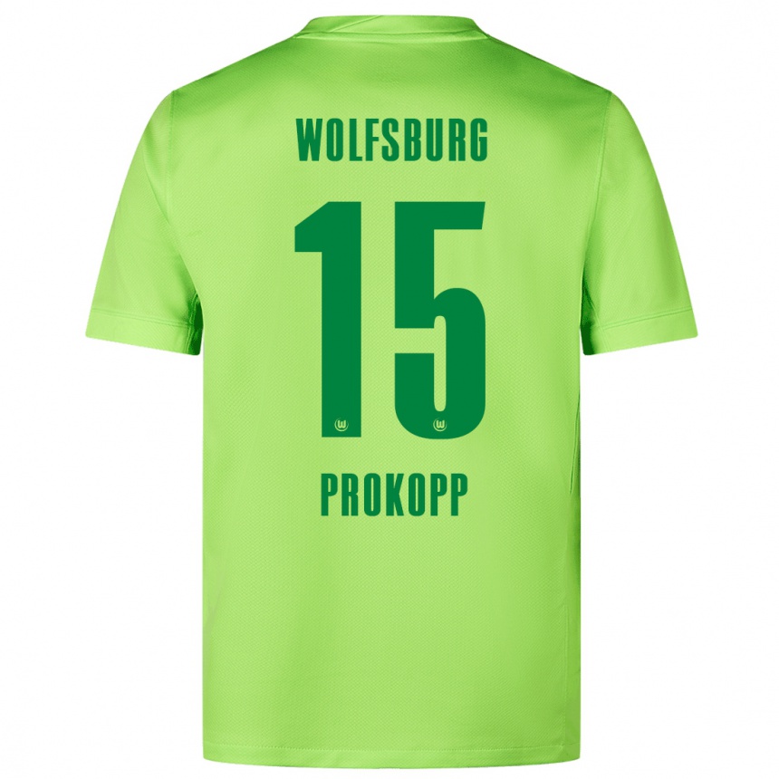 Vaikiškas Oskar Prokopp #15 Fluorescencinė Žalia Namų Marškinėliai 2024/25 T-Shirt