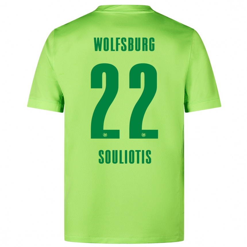 Vaikiškas Spyridon Souliotis #22 Fluorescencinė Žalia Namų Marškinėliai 2024/25 T-Shirt