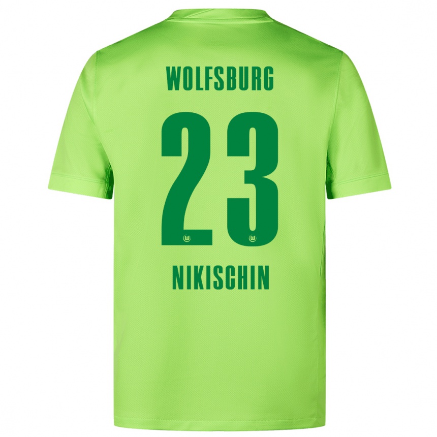 Vaikiškas Adrian Nikischin #23 Fluorescencinė Žalia Namų Marškinėliai 2024/25 T-Shirt