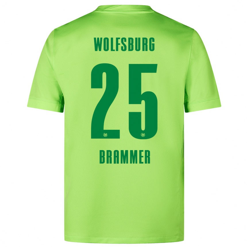 Vaikiškas Ole Brammer #25 Fluorescencinė Žalia Namų Marškinėliai 2024/25 T-Shirt