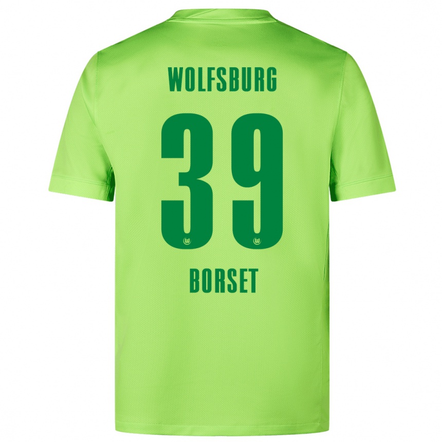 Vaikiškas Anders Rønne Børset #39 Fluorescencinė Žalia Namų Marškinėliai 2024/25 T-Shirt