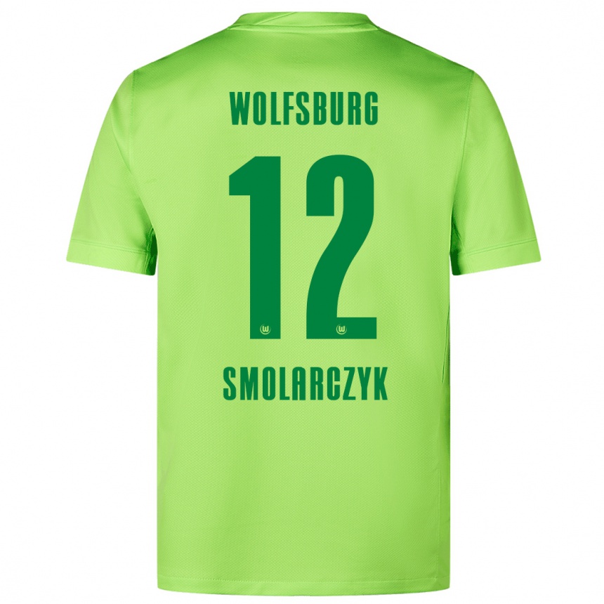 Vaikiškas Nelly Smolarczyk #12 Fluorescencinė Žalia Namų Marškinėliai 2024/25 T-Shirt