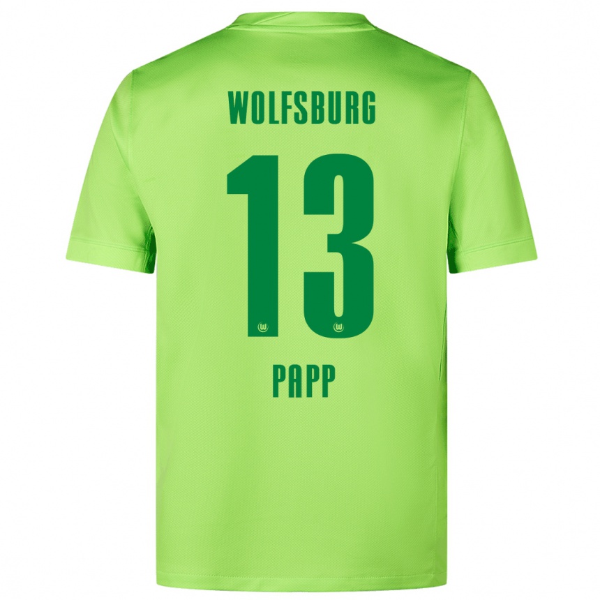 Vaikiškas Luca Papp #13 Fluorescencinė Žalia Namų Marškinėliai 2024/25 T-Shirt