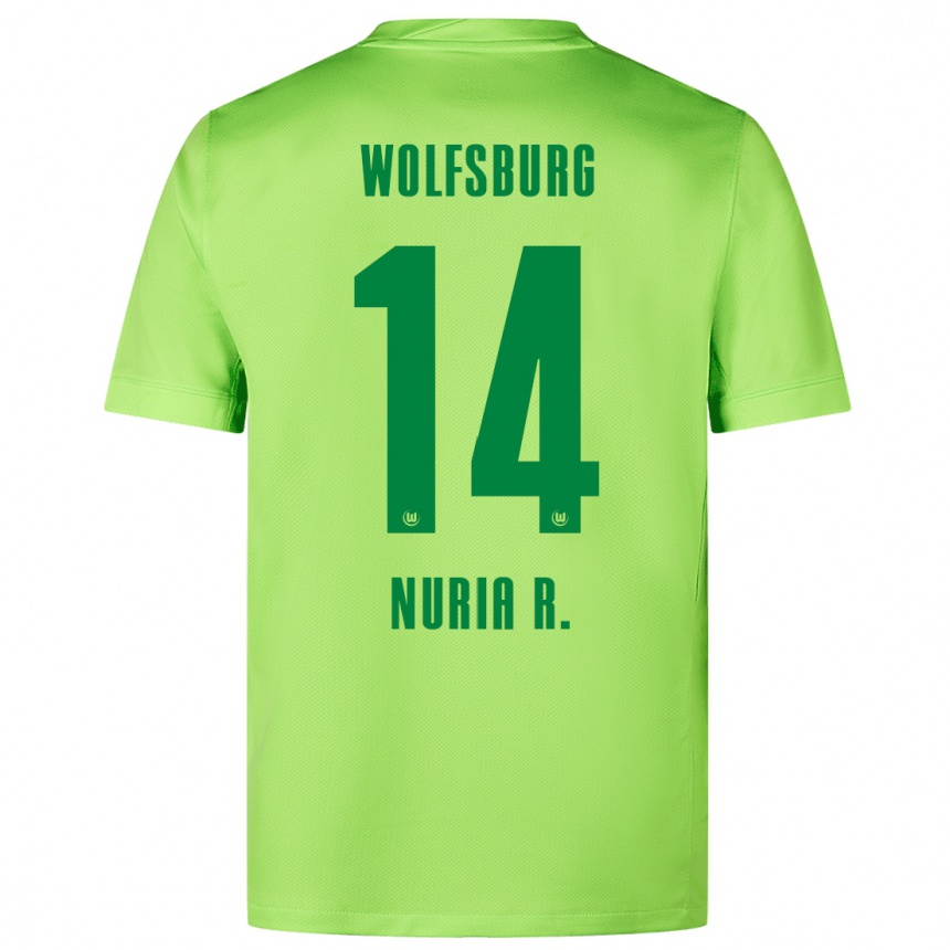 Vaikiškas Nuria Rabano #14 Fluorescencinė Žalia Namų Marškinėliai 2024/25 T-Shirt