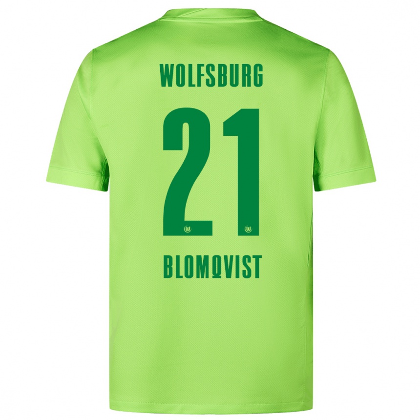 Vaikiškas Rebecka Blomqvist #21 Fluorescencinė Žalia Namų Marškinėliai 2024/25 T-Shirt