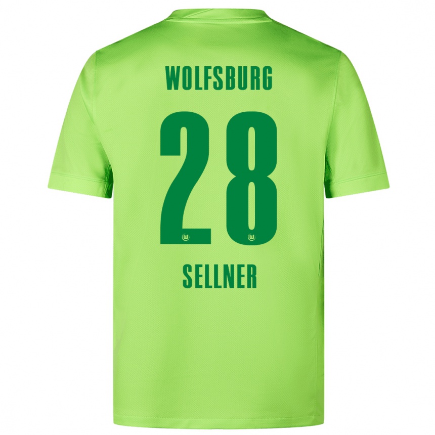 Vaikiškas Tabea Sellner #28 Fluorescencinė Žalia Namų Marškinėliai 2024/25 T-Shirt