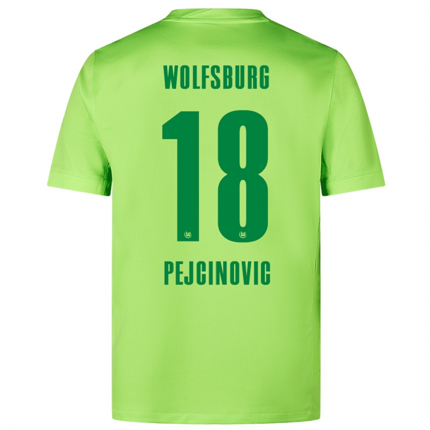 Vaikiškas Dzenan Pejcinovic #18 Fluorescencinė Žalia Namų Marškinėliai 2024/25 T-Shirt