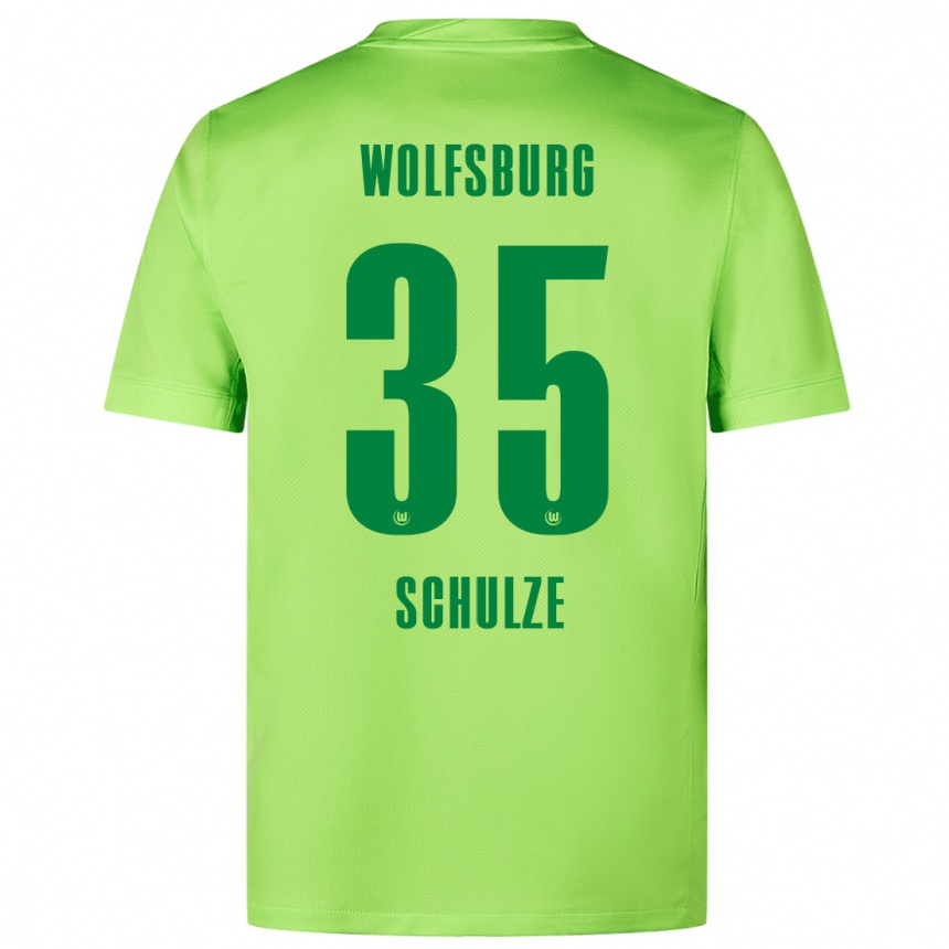 Vaikiškas Philipp Schulze #35 Fluorescencinė Žalia Namų Marškinėliai 2024/25 T-Shirt