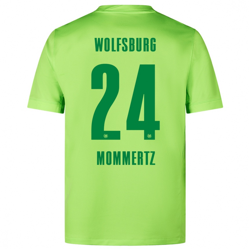 Vaikiškas Benjamin Mommertz #24 Fluorescencinė Žalia Namų Marškinėliai 2024/25 T-Shirt