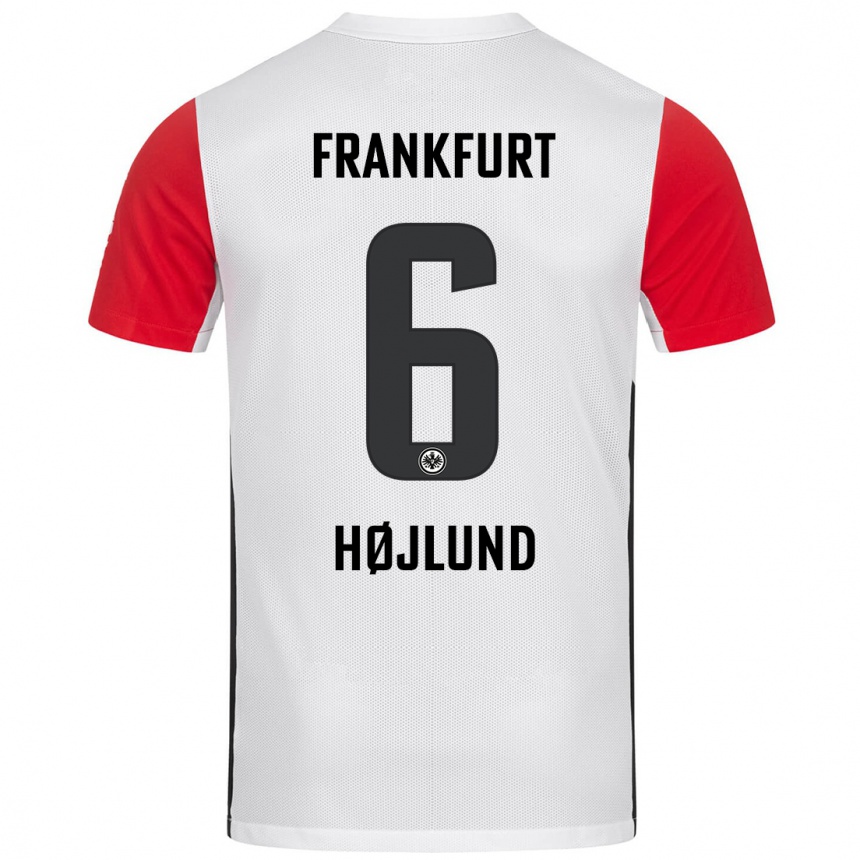 Vaikiškas Oscar Højlund #6 Balta Raudona Namų Marškinėliai 2024/25 T-Shirt