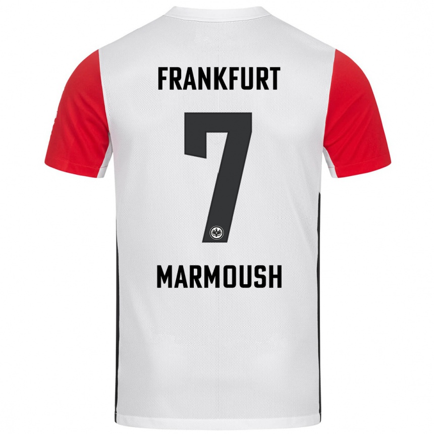 Vaikiškas Omar Marmoush #7 Balta Raudona Namų Marškinėliai 2024/25 T-Shirt