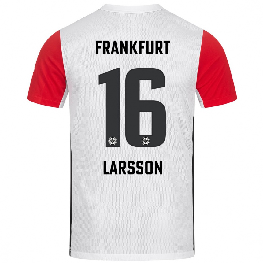 Vaikiškas Hugo Larsson #16 Balta Raudona Namų Marškinėliai 2024/25 T-Shirt