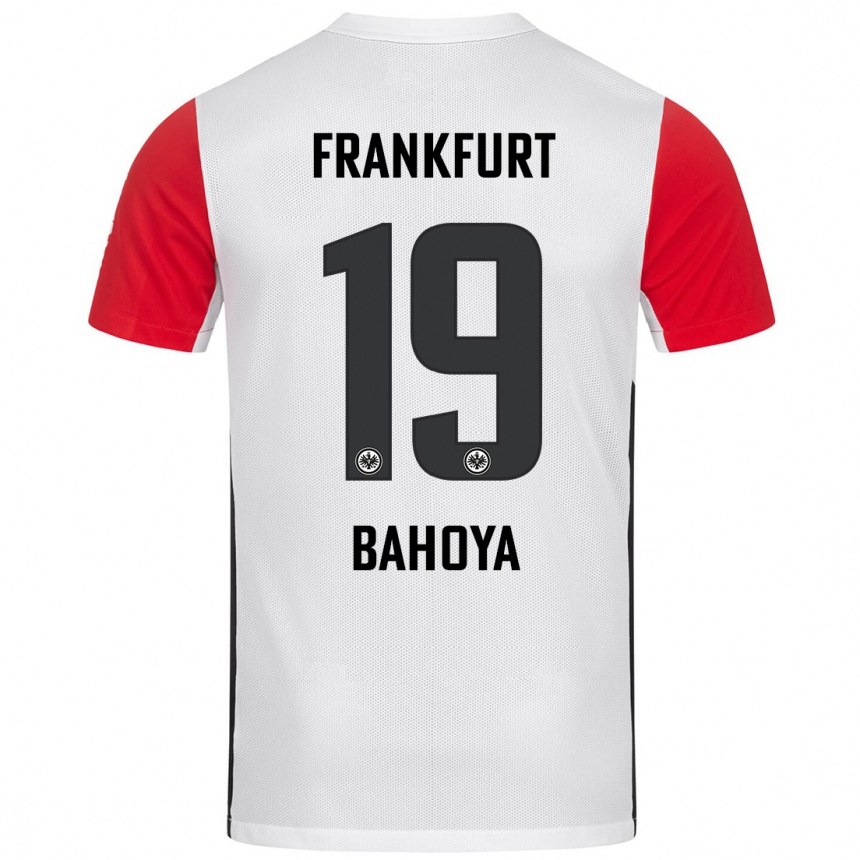 Vaikiškas Jean-Mattéo Bahoya #19 Balta Raudona Namų Marškinėliai 2024/25 T-Shirt