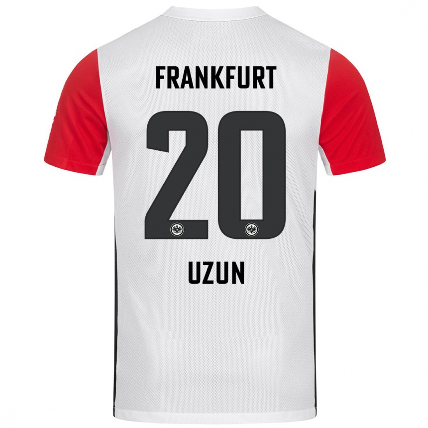 Vaikiškas Can Uzun #20 Balta Raudona Namų Marškinėliai 2024/25 T-Shirt