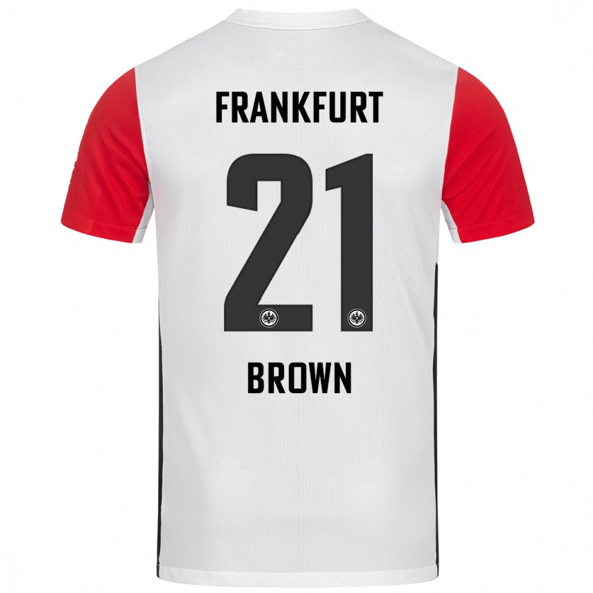 Vaikiškas Nathaniel Brown #21 Balta Raudona Namų Marškinėliai 2024/25 T-Shirt