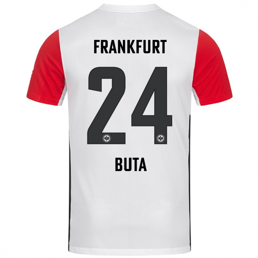 Vaikiškas Aurélio Buta #24 Balta Raudona Namų Marškinėliai 2024/25 T-Shirt