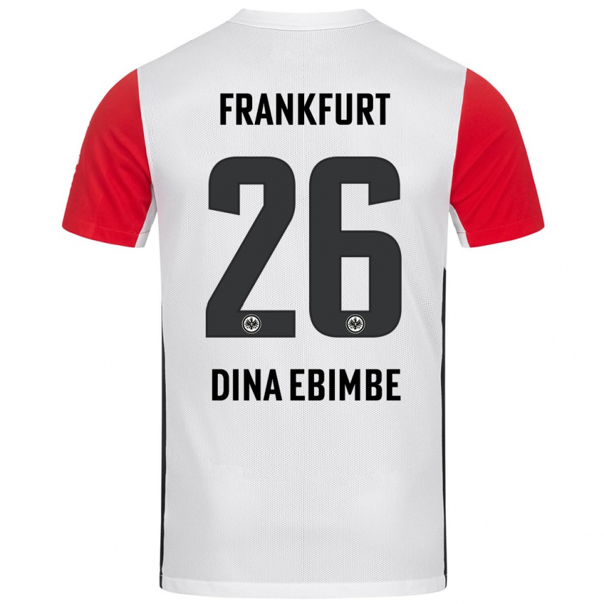 Vaikiškas Junior Dina Ebimbe #26 Balta Raudona Namų Marškinėliai 2024/25 T-Shirt