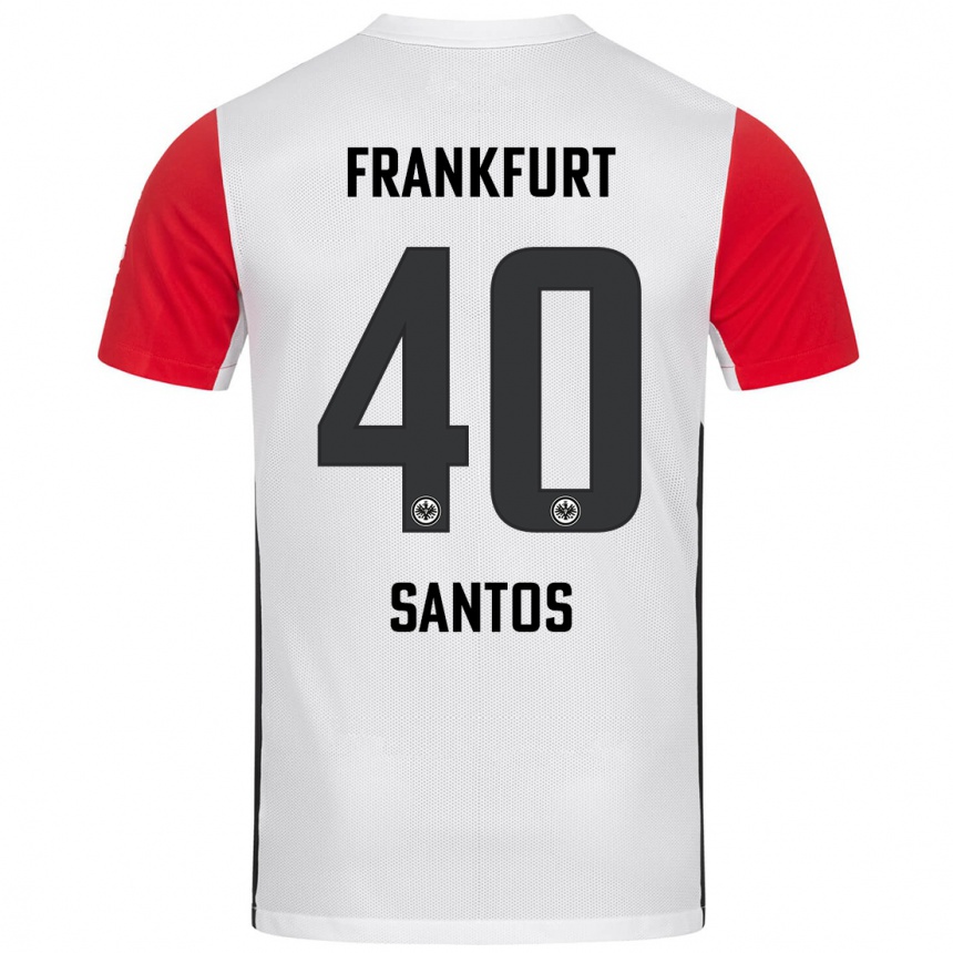 Vaikiškas Kauã Santos #40 Balta Raudona Namų Marškinėliai 2024/25 T-Shirt