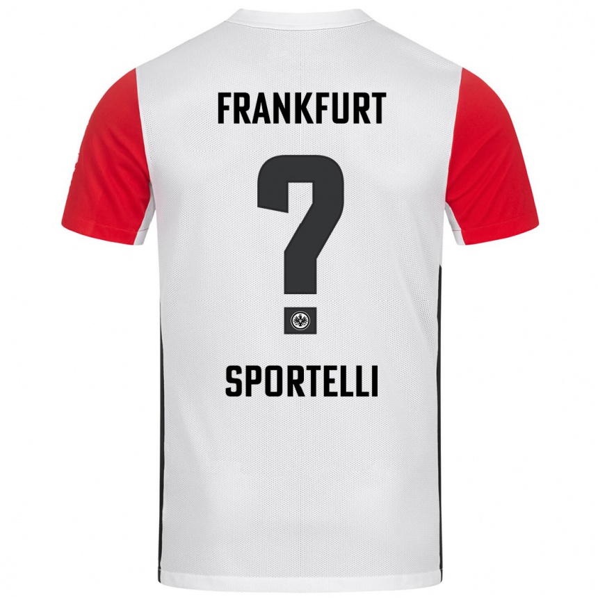 Vaikiškas Flavio Sportelli #0 Balta Raudona Namų Marškinėliai 2024/25 T-Shirt