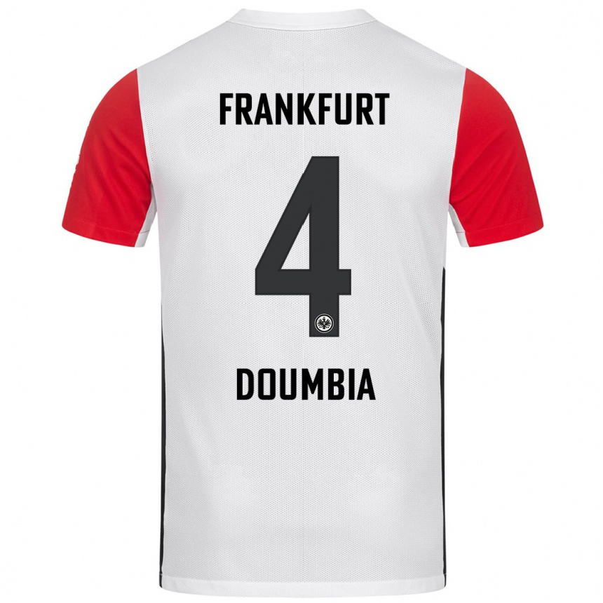 Vaikiškas Fousseny Doumbia #4 Balta Raudona Namų Marškinėliai 2024/25 T-Shirt