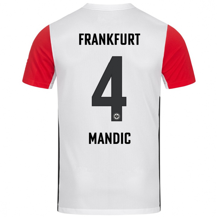 Vaikiškas Kristian Mandic #4 Balta Raudona Namų Marškinėliai 2024/25 T-Shirt