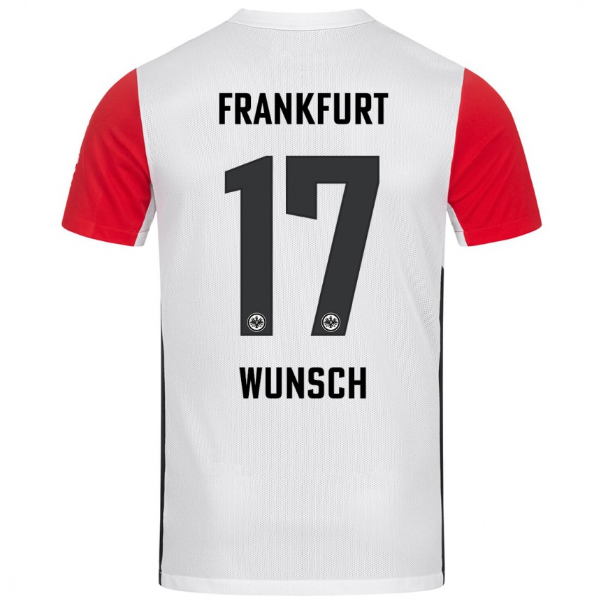 Vaikiškas Paul Wünsch #17 Balta Raudona Namų Marškinėliai 2024/25 T-Shirt