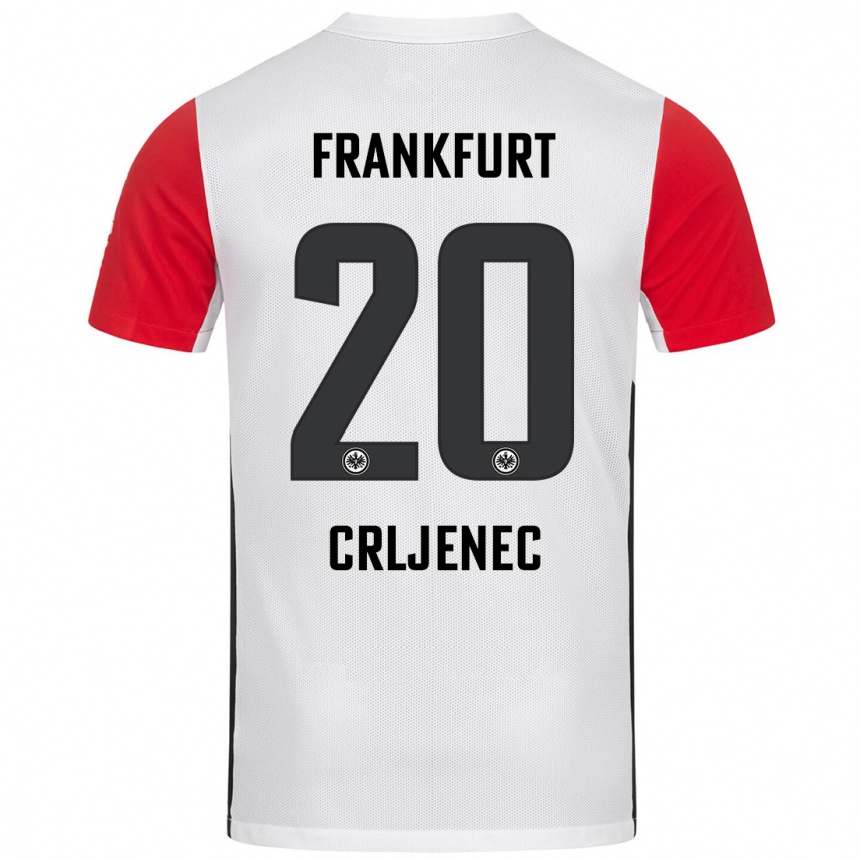 Vaikiškas Dominik Crljenec #20 Balta Raudona Namų Marškinėliai 2024/25 T-Shirt