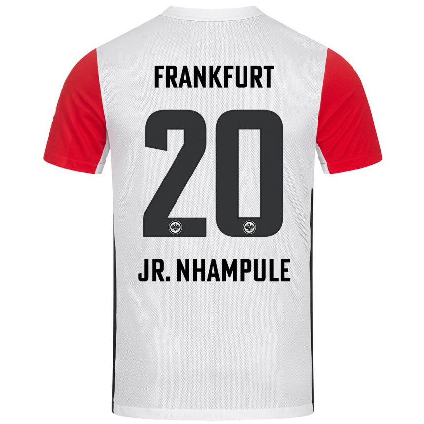 Vaikiškas Antonio Junior Nhampule #20 Balta Raudona Namų Marškinėliai 2024/25 T-Shirt