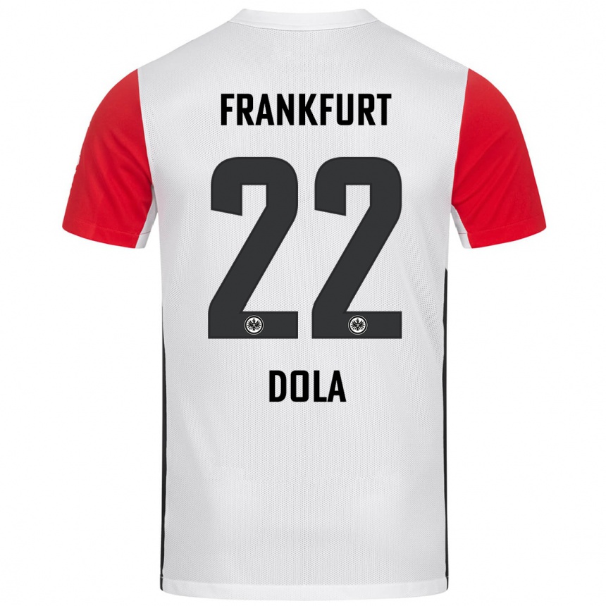 Vaikiškas Igor Dola #22 Balta Raudona Namų Marškinėliai 2024/25 T-Shirt